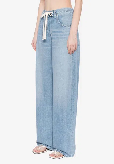 Citizens Of Humanity Brynn Drawstring Wide-leg Jeans In Blue