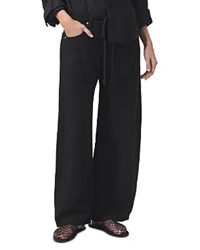 Citizens Of Humanity Brynn Linen Drawstring Pants In Black