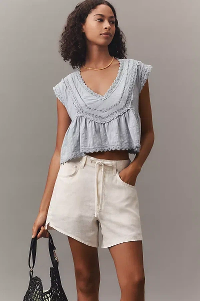 Citizen Of Humanity Citizens Of Humanity Brynn Drawstring Denim Shorts In White