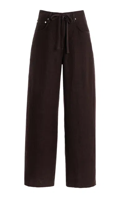 Citizens Of Humanity Brynn Linen Drawstring Trousers In Brown