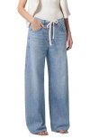 Citizens Of Humanity Brynn Drawstring Rigid Low-rise Wide-leg Jeans In Blue Lace