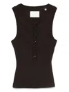 Citizen Of Humanity Button-front Ribbed Top In Brown