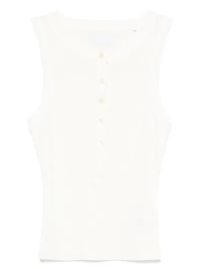 Citizen Of Humanity Button-front Ribbed Top In White