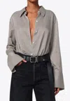 Citizen Of Humanity Camilia Shirt Button Up Shirt In Venetian Stripe In Gray