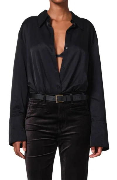 Citizen Of Humanity Citizens Of Humanity Camilia Satin Shirt In Black
