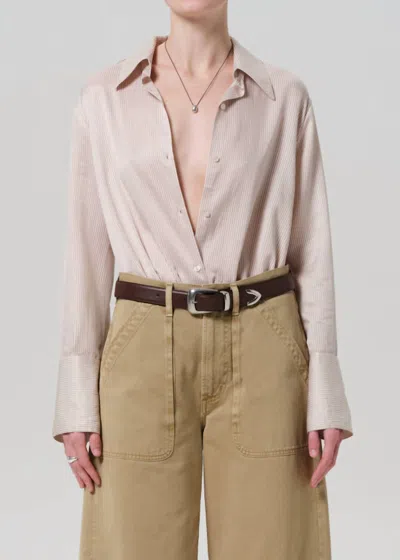 Citizens Of Humanity Camilia Shirt In Sand In Beige