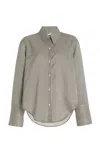 Citizen Of Humanity Camilia Striped Cotton-silk Shirt In Grey