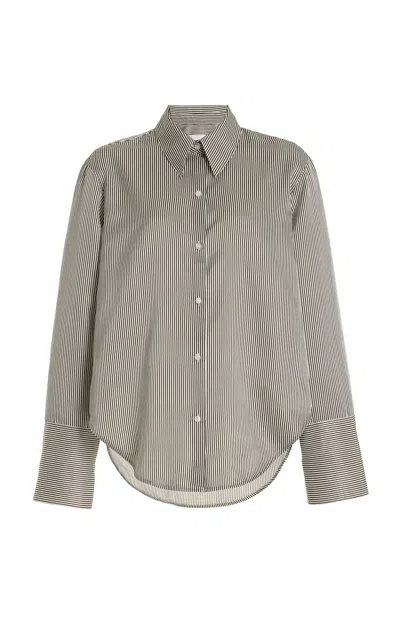 Citizen Of Humanity Camilia Striped Cotton-silk Shirt In Grey