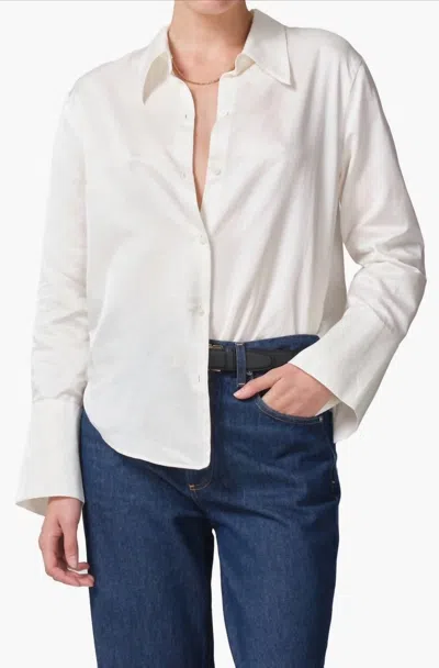 Citizens Of Humanity Camilia Satin Shirt In White