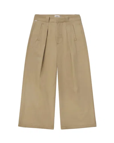 Citizens Of Humanity Cara Cropped Pleated Trouser In Strech Twill In Catalina (light Beige)