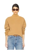 Citizen Of Humanity Cara Fleece Turtleneck Pullover In Tan