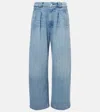 Citizen Of Humanity Cara Twill Cropped Wide-leg Pants In Blue