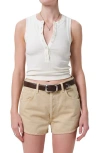 Citizen Of Humanity Citizens Of Humanity Caralyn Rib Henley Tank In Brown