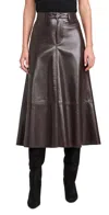 Citizen Of Humanity Cassia Leather Skirt In Chocolate Dark Brown In Chocolate