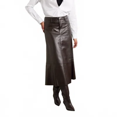 Citizens Of Humanity Cassia Leather Skirt In Chocolate