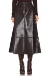 Citizen Of Humanity Cassia Leather Skirt In Chocolate Dark Brown In Brown