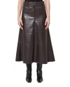 Citizen Of Humanity Cassia Leather Skirt In Chocolate Dark Brown In Chocolate