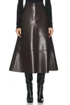 Citizen Of Humanity Cassia Leather Skirt In Chocolate Dark Brown In Brown