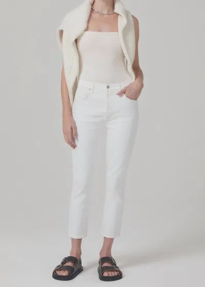 Citizens Of Humanity Charlotte High Rise Cropped Jean In Chantilly In White