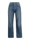 Citizens Of Humanity High-waisted Straight-leg Jeans Belt Loops In Blue