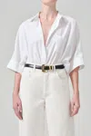 Citizen Of Humanity Citizens Of Humanity Claire Origami Three Quarter Sleeve Cotton Button-up Shirt