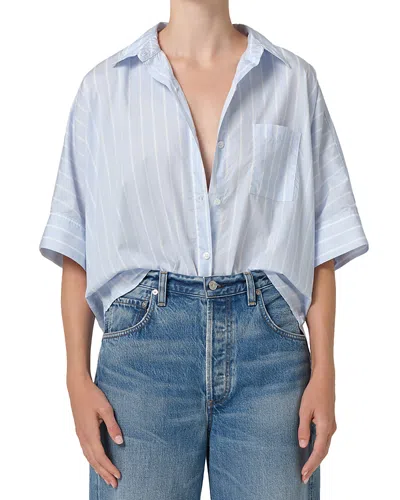 Citizen Of Humanity Citizens Of Humanity Claire Origami Shirt In Rhode Stripe