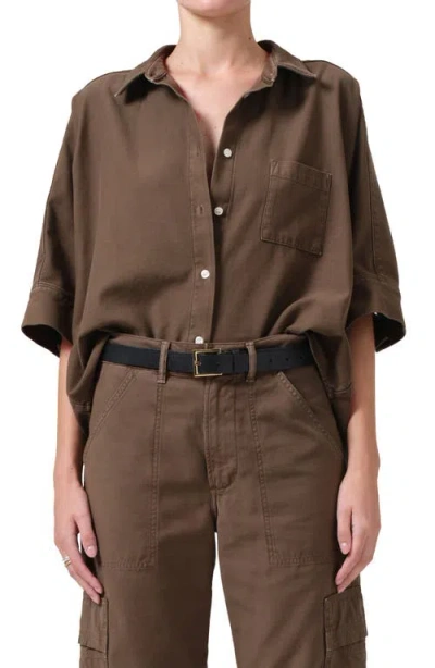 Citizen Of Humanity Citizens Of Humanity Claire Origami Twill Button-up Shirt In Costes