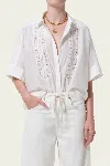 Citizen Of Humanity Claire Shirt With Lace Inset In White