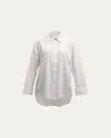 Citizen Of Humanity Cocoon Oversized Stripe Button-front Shirt In Bitter Chocolate Stripe