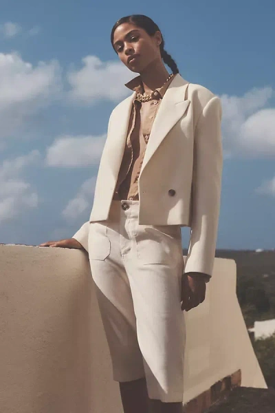 Citizens Of Humanity Coren Cropped Blazer Jacket In Beige
