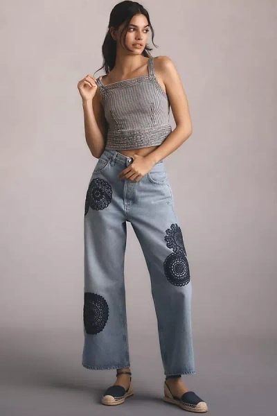 Citizens Of Humanity Crochet Gaucho High-rise Wide-leg Jeans In Blue