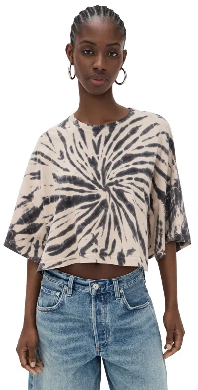Citizen Of Humanity Crop Cape Tee Spiral Tie Dye In Neutral