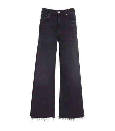 Citizens Of Humanity Cropped Lyra Wide-leg Jeans In 圆形浮雕印花