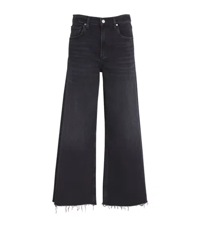 Citizens Of Humanity Cropped Lyra Wide-leg Jeans In Black