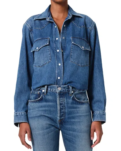 CITIZEN OF HUMANITY CITIZENS OF HUMANITY CROPPED WESTERN DENIM SHIRT