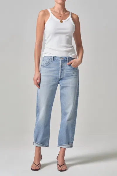 Citizens Of Humanity Dahlia Bow Leg Baby Roll Jeans In Ribbon In Blaire