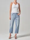 Citizens Of Humanity Dahlia Bow Leg Baby Roll Jeans In Ribbon In Multi