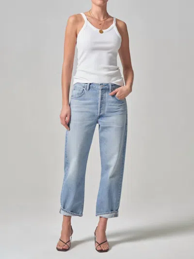 Citizens Of Humanity Dahlia Bow Leg Baby Roll Jeans In Ribbon In Multi
