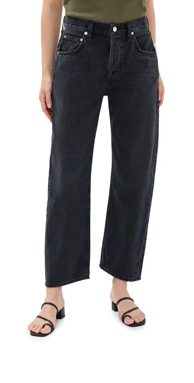 CITIZENS OF HUMANITY DAHLIA BOW LEG BABY ROLL REGENERATIVE COTTON JEANS STONINGTON