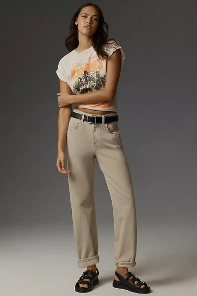 Citizens Of Humanity Dahlia High-rise Bow-leg Jeans In Beige
