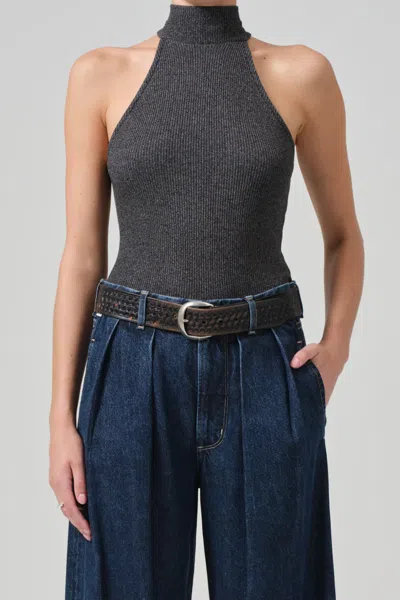 Citizens Of Humanity Dani Sleeveless Mock Neck In Black In Gray