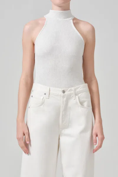 Citizens Of Humanity Dani Sleeveless Mock Neck In Pashmina In White