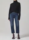 Citizens Of Humanity Daphne Crop High Rise Stovepipe Jeans In Everdeen In Multi