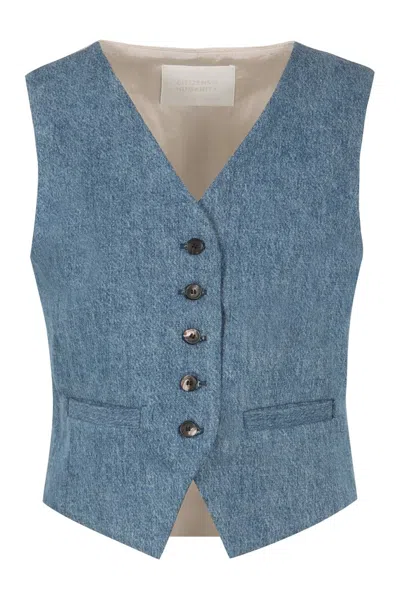 Citizens Of Humanity Sierra Two-tone Denim Vest In Blue