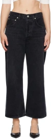 Citizen Of Humanity Black Gaucho Vintage Wide Leg Jeans In Black