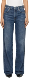 Citizen Of Humanity Skyla Mid-rise Slim-fit Stretch-denim Jeans In Blue