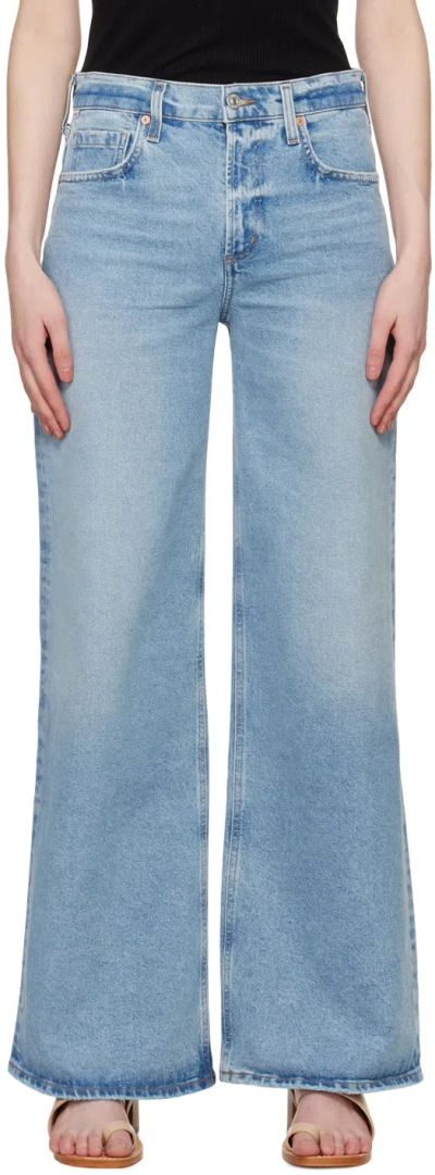 Citizens Of Humanity Denim Trousers With Belt Loops In Blue