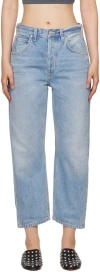Citizen Of Humanity Denim Trousers With Belt Loops In Blue