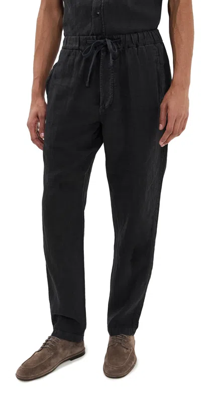 Citizen Of Humanity Drawstring Linen Deck Pants Washed Black