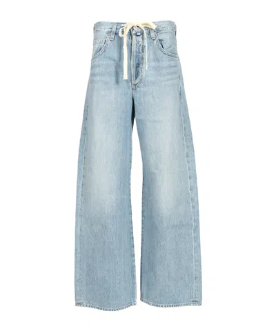 Citizens Of Humanity Drawstring-waist Cotton Jeans In Blue